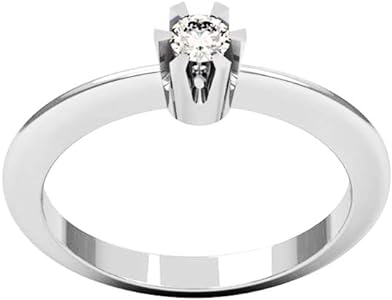 anillo con diamante de oro blanco en forma de corona