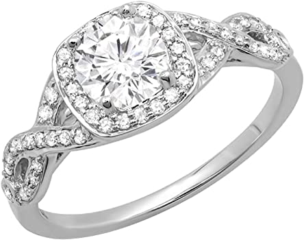 anillo oro blanco y diamante cojín (cushion)