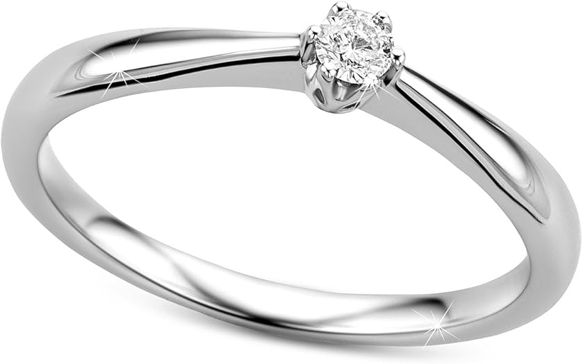 anillo de compromiso de oro on diamante solitario